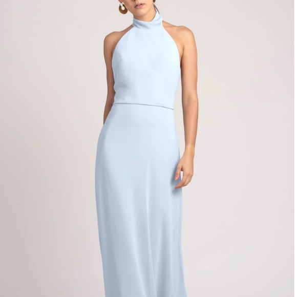 Bella Bridesmaids Jenny Yoo Dresses & Skirts - Light Blue Halter Long Dress